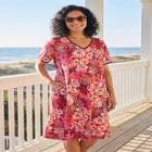 V-Neck Short Sleeve Short T-Shirt Lounger image number null