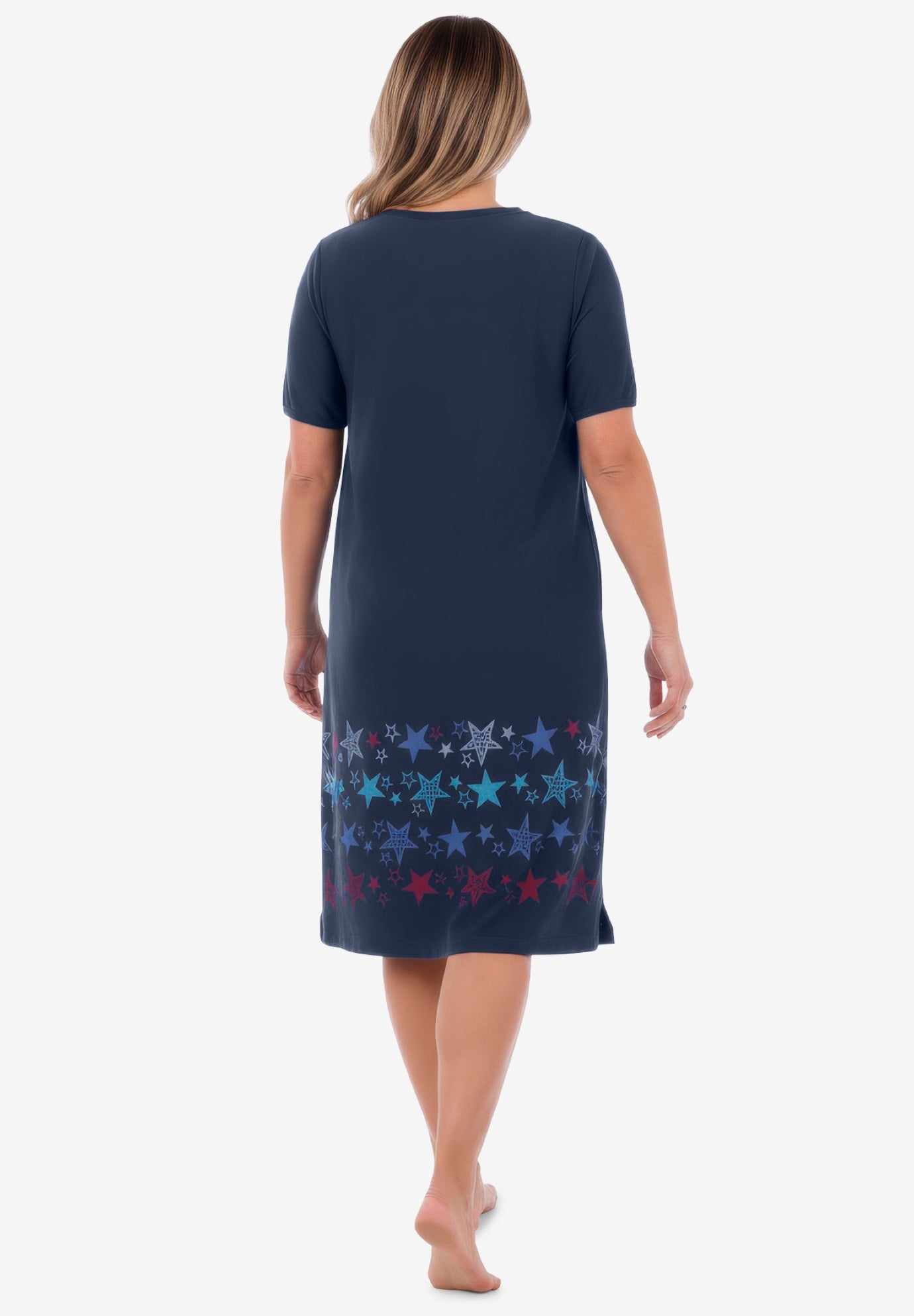 V-Neck Short Sleeve Short T-Shirt Lounger image number 1
