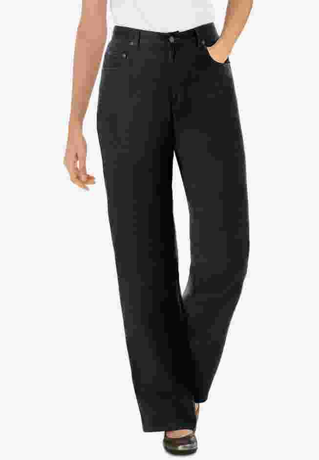 Womens Plus-Size Perfect Relaxed All-Cotton Denim Five-Pocket Jeans image number 0