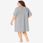 Satin Trim Cotton Sleepshirt image number null