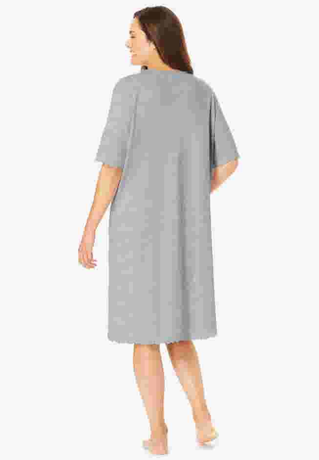 Satin Trim Cotton Sleepshirt image number 1
