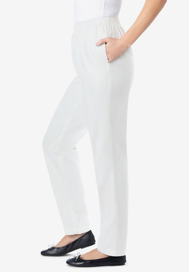 Straight-Leg All-Cotton Denim Pull-On 7-Day Elastic-Waist Jeans image number 2