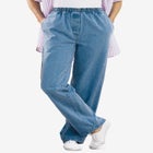 Straight-Leg All-Cotton Denim Pull-On 7-Day Elastic-Waist Jeans image number null