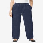 Straight-Leg All-Cotton Denim Pull-On 7-Day Elastic-Waist Jeans image number null