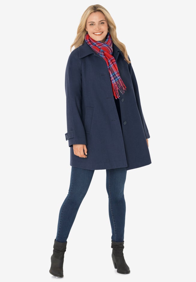 Wool-Blend Classic A-Line Coat image number 1