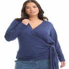 Wrap-Front Cardigan image number null