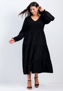 Indi Puff Sleeve Shirred Dress