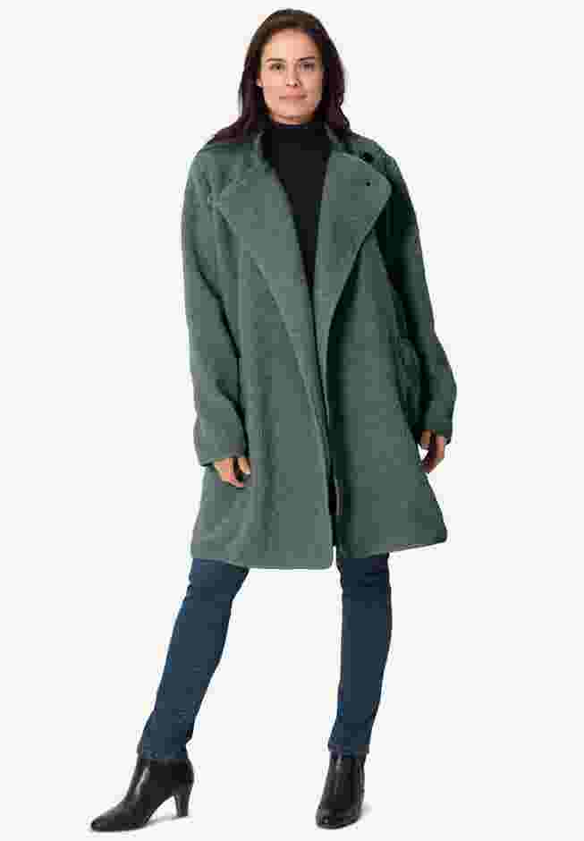 Rib Knit Collar Berber Jacket image number 0