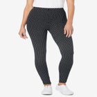 Stretch-Cotton Knit Pull-On Printed Leggings image number null