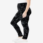 Stretch-Cotton Knit Pull-On Printed Leggings image number null