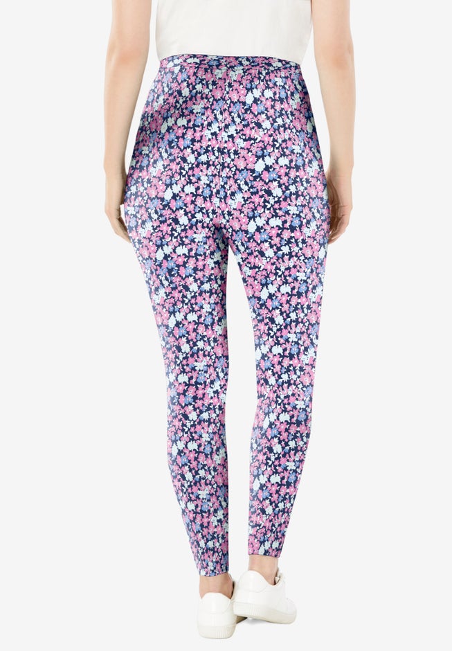 Stretch-Cotton Knit Pull-On Printed Leggings image number 1