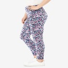 Stretch-Cotton Knit Pull-On Printed Leggings image number null