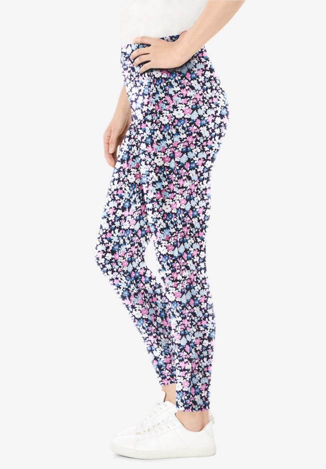 Stretch-Cotton Knit Pull-On Printed Leggings image number 2