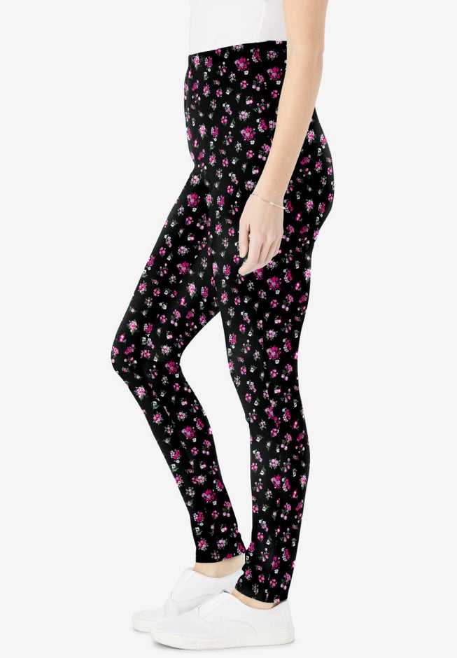 Stretch-Cotton Knit Pull-On Printed Leggings image number 3