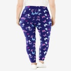 Stretch-Cotton Knit Pull-On Printed Leggings image number null