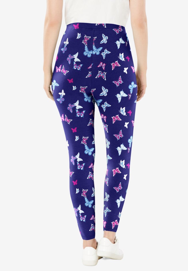 Stretch-Cotton Knit Pull-On Printed Leggings image number 1