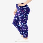 Stretch-Cotton Knit Pull-On Printed Leggings image number null