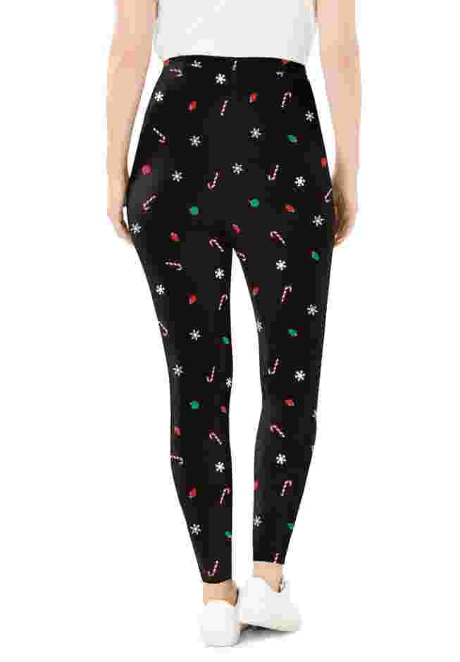 Women's Plus-Size Stretch-Cotton Knit Pull-On Printed Leggings image number 1