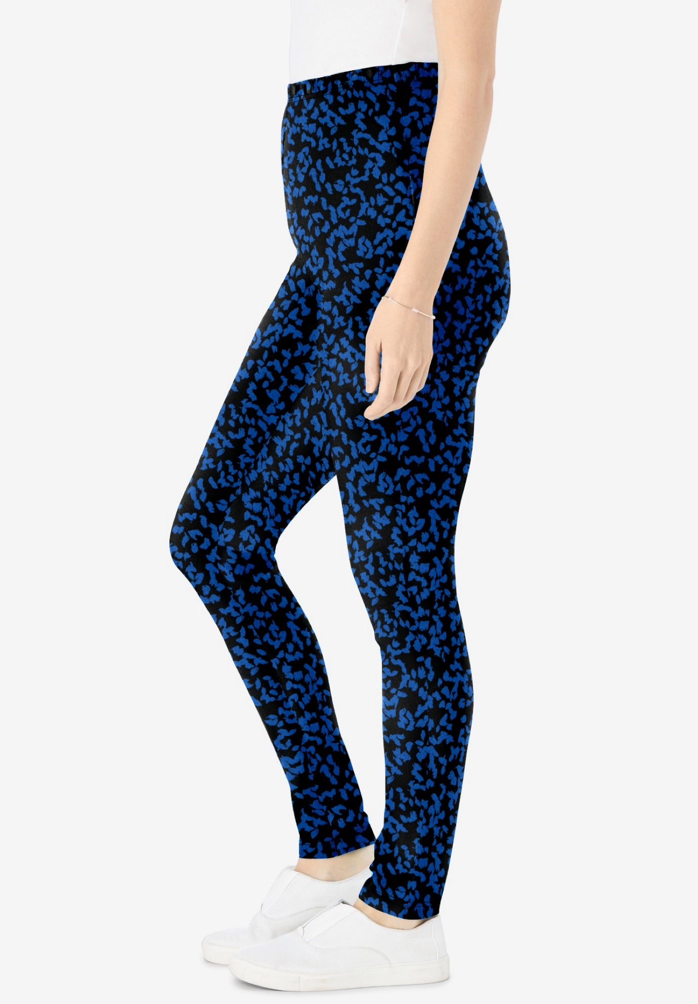 Stretch-Cotton Knit Pull-On Printed Leggings image number 2