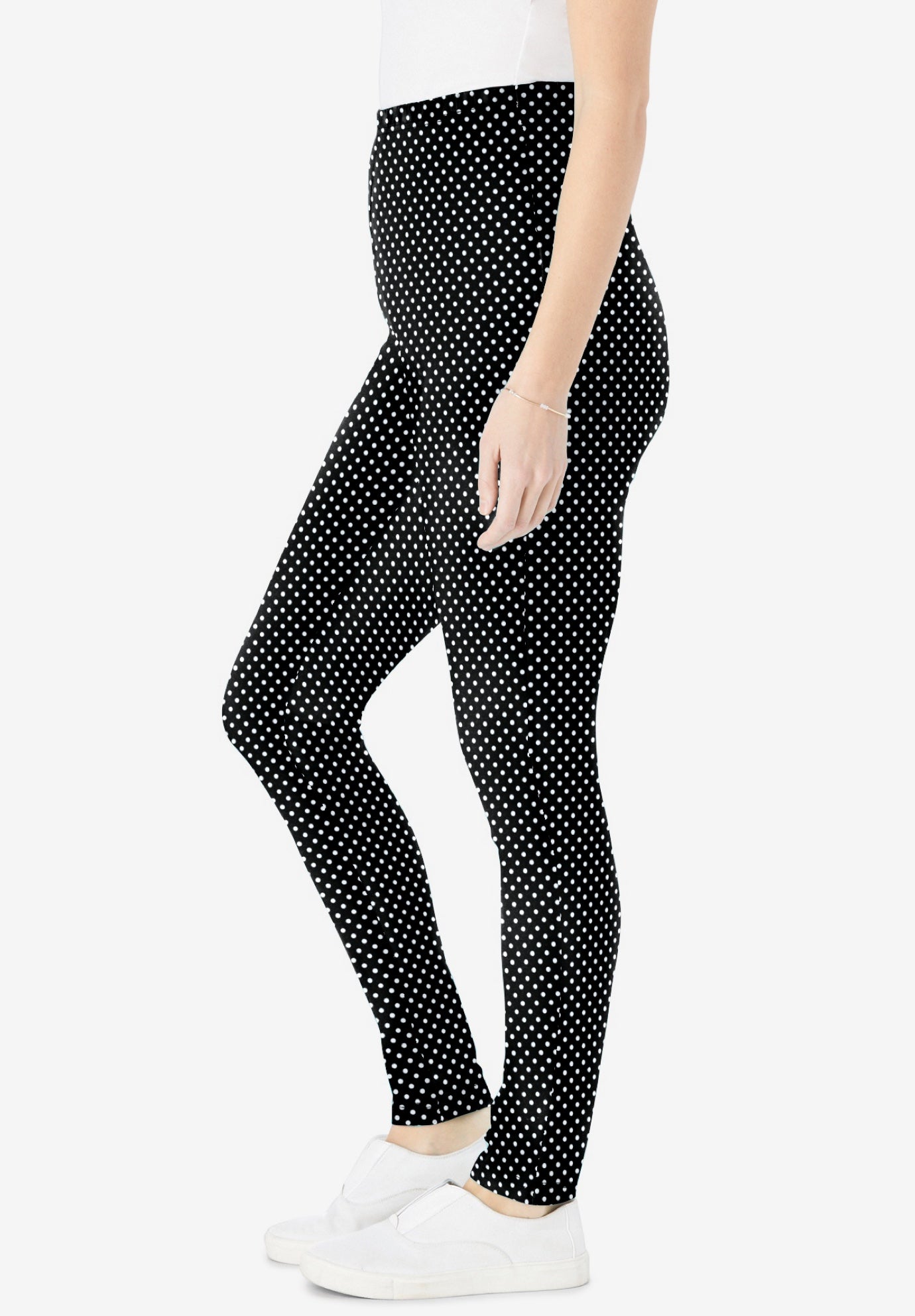 Stretch-Cotton Knit Pull-On Printed Leggings image number 3