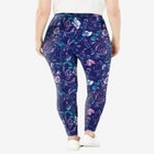 Stretch-Cotton Knit Pull-On Printed Leggings image number null