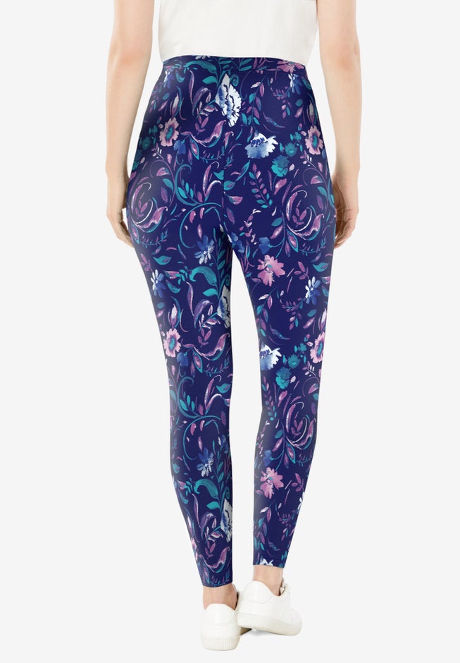 Stretch-Cotton Knit Pull-On Printed Leggings image number 1