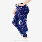 Stretch-Cotton Knit Pull-On Printed Leggings image number null
