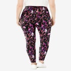 Stretch-Cotton Knit Pull-On Printed Leggings image number null