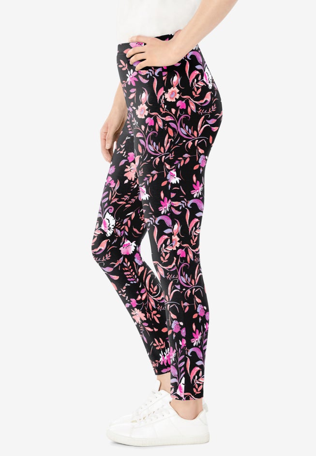 Stretch-Cotton Knit Pull-On Printed Leggings image number 2