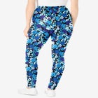 Stretch-Cotton Knit Pull-On Printed Leggings image number null