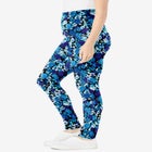 Stretch-Cotton Knit Pull-On Printed Leggings image number null