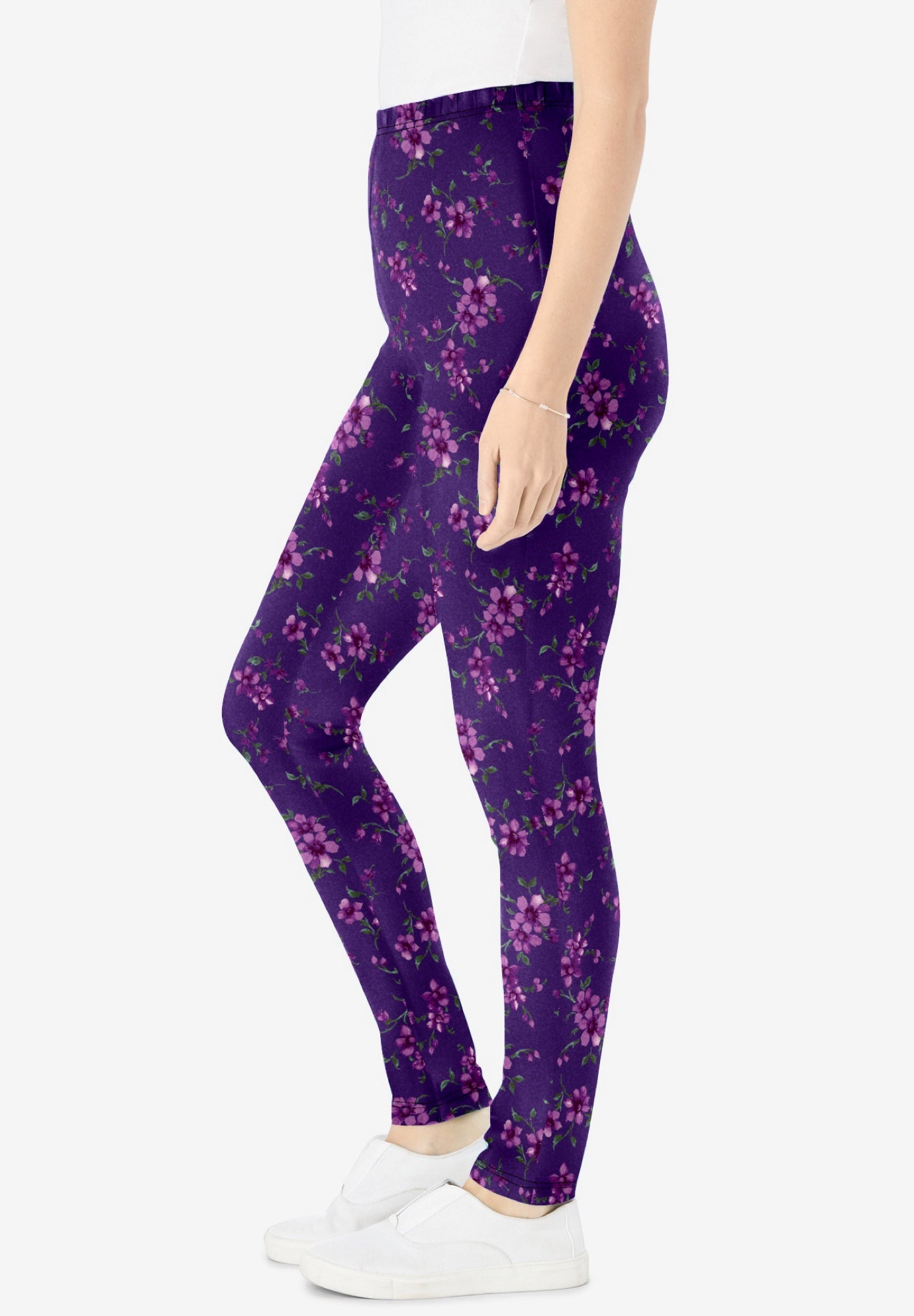 Stretch-Cotton Knit Pull-On Printed Leggings image number 2