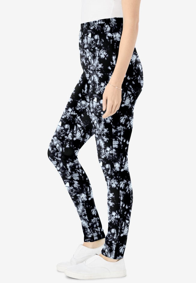 Stretch-Cotton Knit Pull-On Printed Leggings image number 2