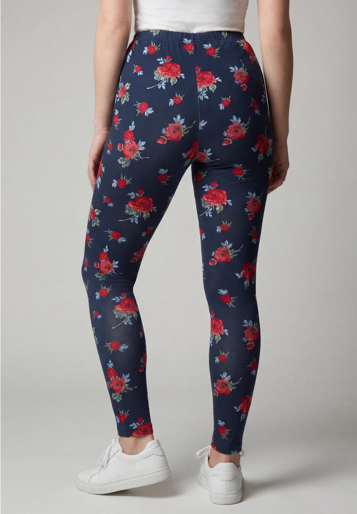 Stretch-Cotton Knit Pull-On Printed Leggings image number 1