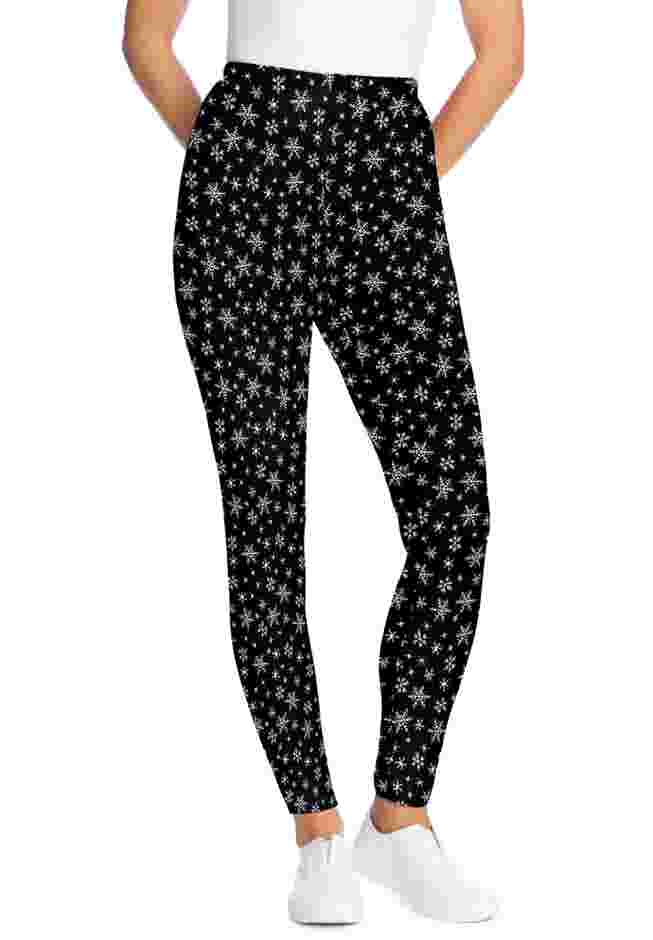 Stretch-Cotton Knit Pull-On Printed Leggings image number 0