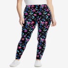 Stretch-Cotton Knit Pull-On Printed Leggings image number null