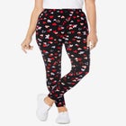 Stretch-Cotton Knit Pull-On Printed Leggings image number null