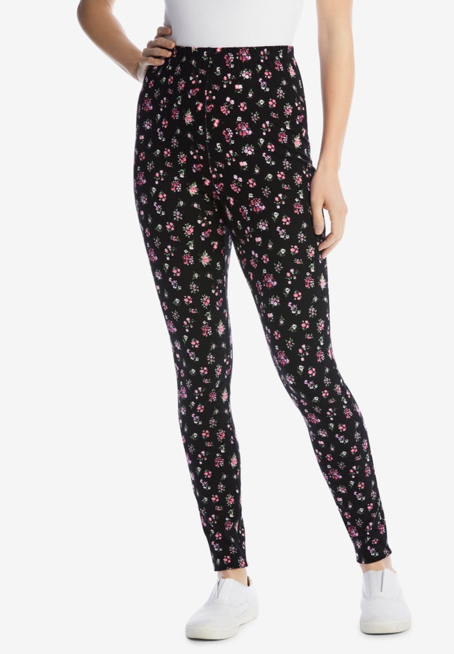 Stretch-Cotton Knit Pull-On Printed Leggings image number 1