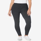 Stretch-Cotton Knit Pull-On Printed Leggings image number null