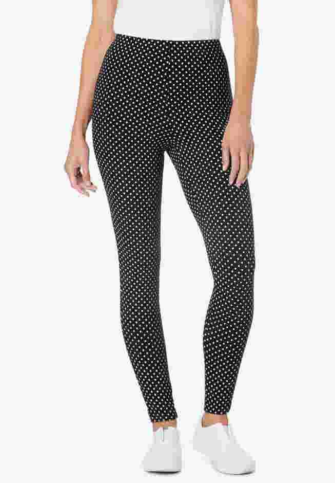 Stretch-Cotton Knit Pull-On Printed Leggings image number 1