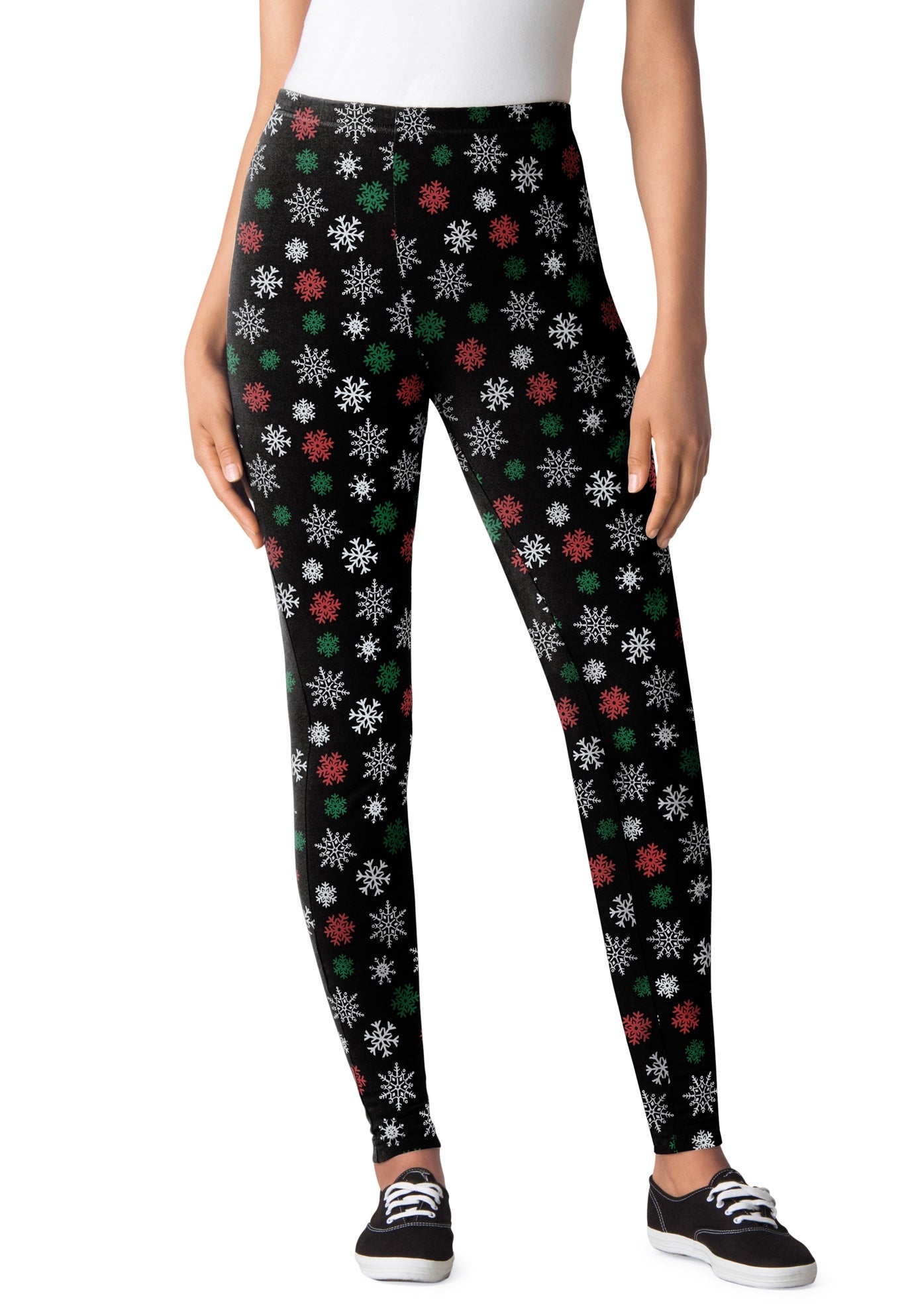 Stretch-Cotton Knit Pull-On Printed Leggings image number 0