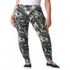 Stretch-Cotton Knit Pull-On Printed Leggings image number null