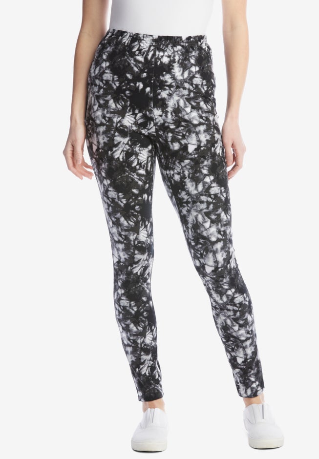 Stretch-Cotton Knit Pull-On Printed Leggings image number 0