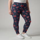 Stretch-Cotton Knit Pull-On Printed Leggings image number null