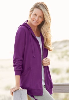 Zip Front Tunic Hoodie Jacket