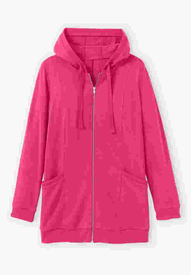 Zip Front Tunic Hoodie Jacket image number 1