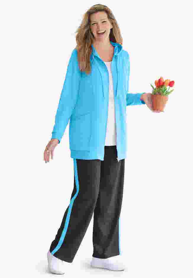 Zip Front Tunic Hoodie Jacket image number 2