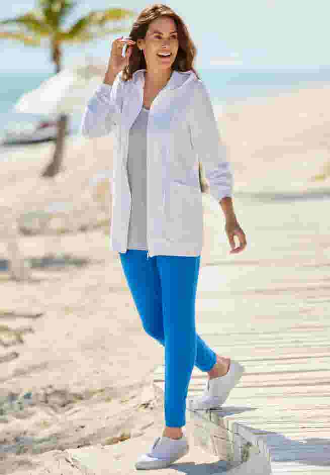 Zip Front Tunic Hoodie Jacket image number 3