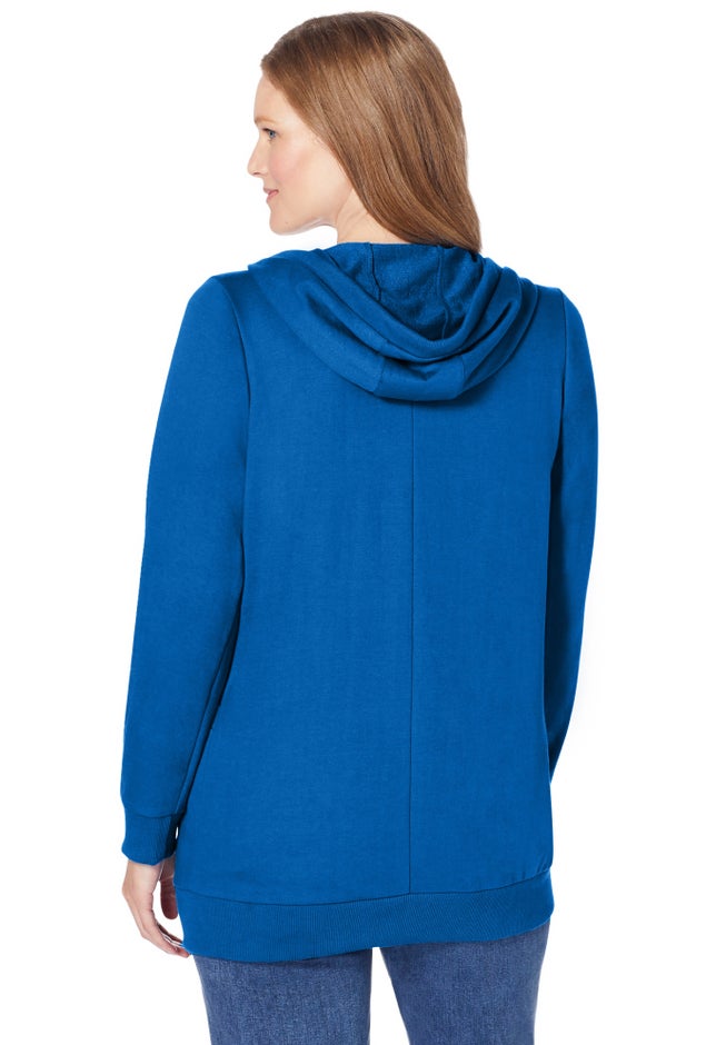 Zip Front Tunic Hoodie Jacket image number 1