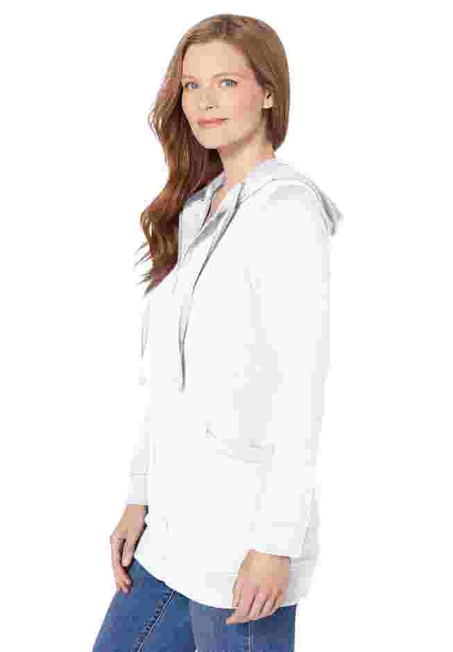Zip Front Tunic Hoodie Jacket image number 2